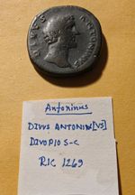 Rare Ancient Sestertius Divus Antoninus Pius, struck by Aurelius & Verus