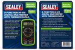 Sealey Digital Multimeter 8 Function With Thermocouple Hi-Vis - MM20HV