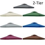 3x3M 2-Tier Garden Gazebo Top Cover Roof Replacement Fabric Tent Canopy