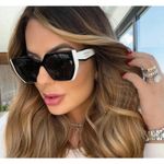 Prada PR15WS 09Q5S0 Rectangle Sunglasses in Black and White /Gray Lens 100% UV