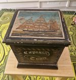 ANTIQUE SEAMANS DITTY BOX FOLK ART CLIPPER SHIP CAPTAIN TODD 