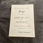 1988 ABERCARN V NEATH RFC 88/89 WELSH CUP 4TH ROUND CLUB RUGBY PROGRAMME VGC