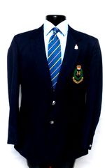 TRYM  VINTAGE  BLACK BLAZER, ROYAL ENGINERS BLAZER BADGE RE BUTTONS SIZE 42" REG