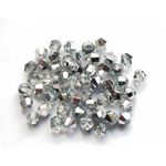 Silver/Clear Czech Crystal Beads Faceted Bicone 3mm Strand Of 120+