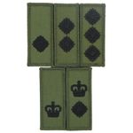 OLIVE GREEN & BLACK HOOK AND LOOP BACKED OFFICERS RANK PATCH IDEAL FOR UBACS MK7