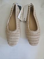 Womens Sacha Ballerina Flat Woven Shoes Rafia Canvas Beige UK 4 5 6 7 8 rrp £20