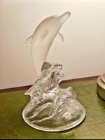 Rare Glass Dolphin Ornament. With Frosted Dolphin. Excellent Condition.