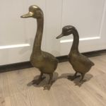 Vintage Brass Goose Figure X 2 