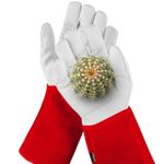 NoCry Long Leather Gloves for Women and Men; Gardening, Welding, Heat Resistant