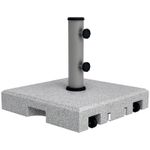 Outsunny 28kg Heavy Duty Granite Parasol Base with Wheels, Retractable Handle