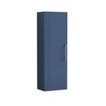 Nuie Deco Wall Hung 1-Door Tall Unit 400mm Satin Blue Soft Closing Wall Mounted