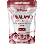 Pure Source Nutrition Himalayan Pink Salt FINE 100% Natural Food Grade 1KG Bag