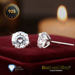 Genuine 925 Sterling Silver Cubic Zirconia Stud Earrings Small Round CZ Set Pack