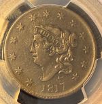 1817 1C Coronet Head Large Cent  13 stars PCGS VF30 SharpDetails Some LusterTone