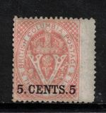 British Columbia #9 Mint Fine - Very fine Full Original Gum Hinged Right Margin
