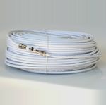 30M White RG6 Magic Eye RF Coax Cable For Sky, TV Link  Aerial Wall Socket