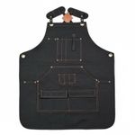 Heavy Duty Work Apron Padded Shoulder Straps Tool Apron with Pockets for Artists