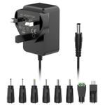 12W Universal Power Adapter, 6V 2A AC/DC Switching Charger With 8 Plug Tips