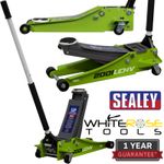 Sealey Trolley Jack 2.25tonne Low Entry Rocket Lift Hi-Vis Green Garage