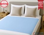 2 x Incontinence Blue Double Washable Bed Pads With Tucks 85 x 115 cm - Reusable