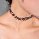 Tattoo Choker Stretch Necklace New Black Retro Henna Vintage Elastic Original90s