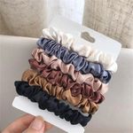 6Pcs/Set Silk Satin Small Scrunchies Ponytail Hair Ties Hair Rope Rubber Bands