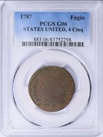 1787 Fugio Cent Ben Franklin Colonial 4 Cinquefoils PCGS Good 6