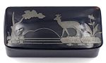 Antique George II snuff box with deer by the water scene - Dated mid 1700's