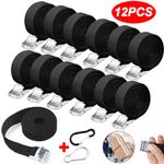 12 Packs Lashing Straps Cargo Luggage Tie Down Cam Buckle Roof Rack 2.5m X 25mm