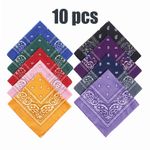 10pc Paisley Bandana Multipack Square Headscarf Neck Tie Biker Festival Unisex