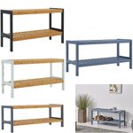 2 Tier Natural Bamboo Shoe Rack Organiser Stand Hallway Storage Shelf Unit