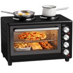 HOMCOM 46L Mini Oven with Dual Hot Plates, Electric Countertop Cooker