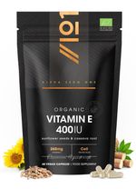 Organic Vitamin E 400IU – Plant Based from Sunflower 1 count (Pack of 60) 