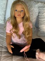 40'' Toddler Girl Reborn Doll Kit Hand-Rooted Hair Painted Lifelike Cloth Body