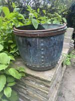 Antique  Extra Large  Riveted Copper Cauldron