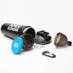 Protein Shaker Bottle with Funnel, Stainless Steel, Leakproof & BPA Free - Black