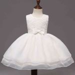 Baby Christening Dress & Headband Flower Girl Birthday Party Wedding Occasion