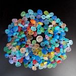 10 Pieces 2mm Big Holes Center Drilled Beach Sea Glass Beads For Jewelry Making 