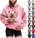 Furry Pet Carrier Hoodie Warm Dog Pouch Sweatshirt Small Dog Cat Carry Jumper
