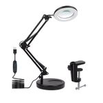 10X Magnifier Glass LED Desk Lamp With Light Stand Clamp Beauty Magnifying Lamp