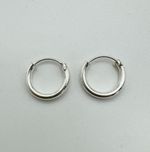 Solid Sterling Silver Silver 12mm Sleeper Hoop 2mm Thick Hinged Earring Pair