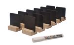 12 x A8 -chalkboard -blackboard + 12 x wooden bases + liquid chalk pen NAT (SB)