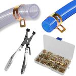 115pcs Zinc Plated Spring Steel Hose Clamps with Pliers and Clamp Pliers Set