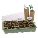 67PCS Seed Starter Kit Tray With Lid Biodegradable Pots Indoor Garden Made Easy