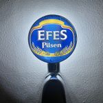 Brand New Efes Pilsner Beer Badge! Efes Pilsner Pump Badge! Frog Eye Lens