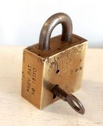 VINTAGE PADLOCK BARRIER MK.1. BARRIER LOCK CO. STAMPED ER. PAT. NO.16110. 1956