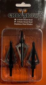 3 Broadheads for Crossbow + Archery, 125 Grain Screwable, 4 Blades Steel