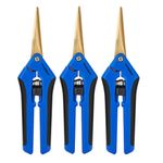 VIVOSUN 3-Pack Curved Precision Pruning Snips Stainless Steel Garden Scissors