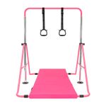Gymnastics Bar with Three-fold mat and Rings Horizontal Bar Kids Equipment Gift
