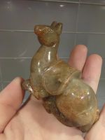 $400 VERY FINE 20TH Chinese ANTIQUES Carved YELLOW SKIN NEPHRITE JADE HORSE 175g